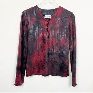 The Sublym's Paris Stretch Knit Paidley Lace Top